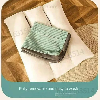 Cama de cachorro de veludo cotelê sofá para cães cama de pelúcia destacável fácil de limpar tapete de chão quente para dormir suprimentos para animais de estimação respiráveis laváveis para cães