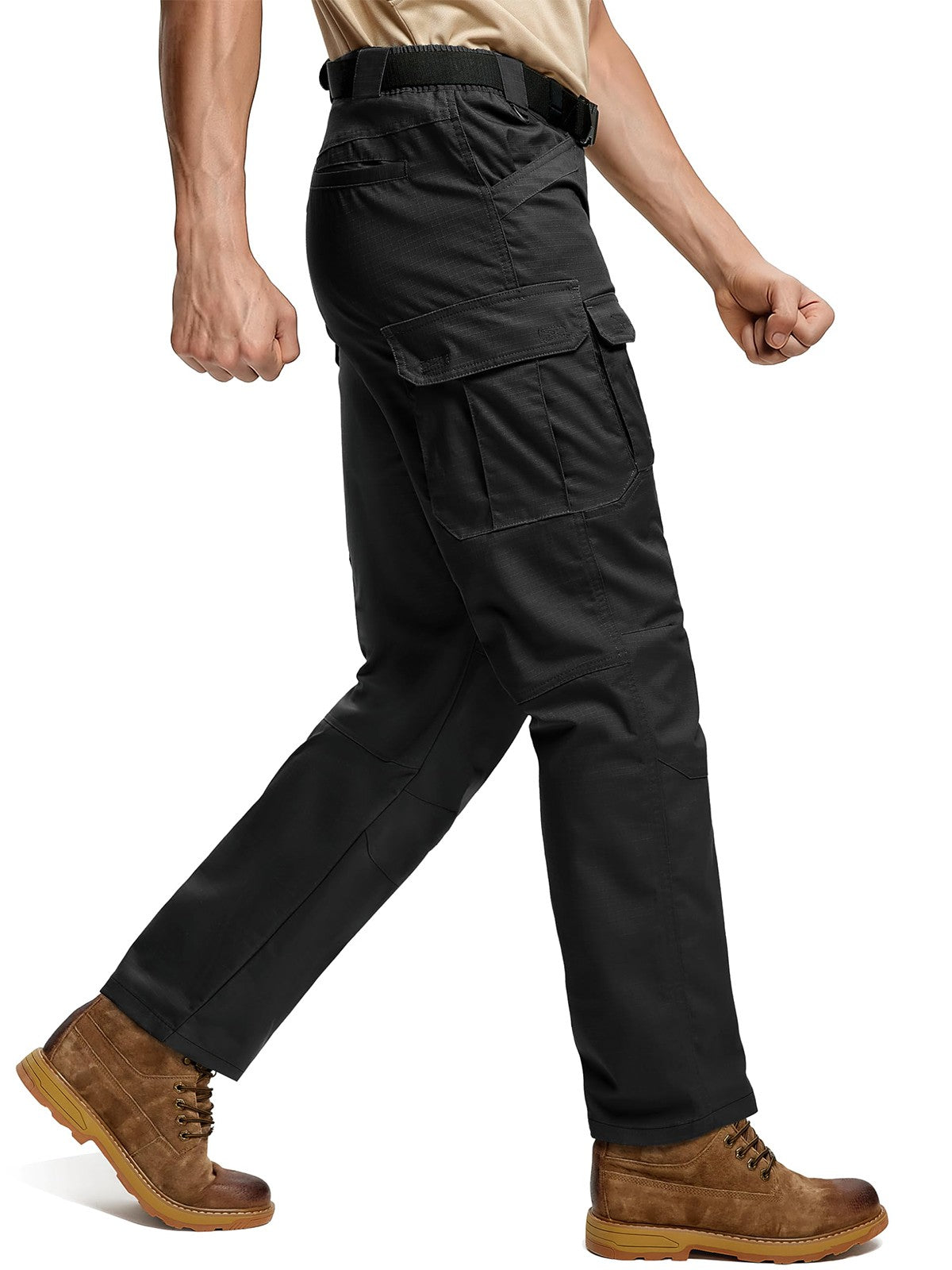 TACVASEN Mens Lightweight Hiking Pants Waterproof Ripstop Lightweight Breathable Stretch Work Tactical Outdoor Trousers 8 Pocket