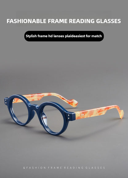 Retro Round Eyeglasses Suitable for Presbyopia Color-matching Trendy Small Frame HD Reading Glasses
