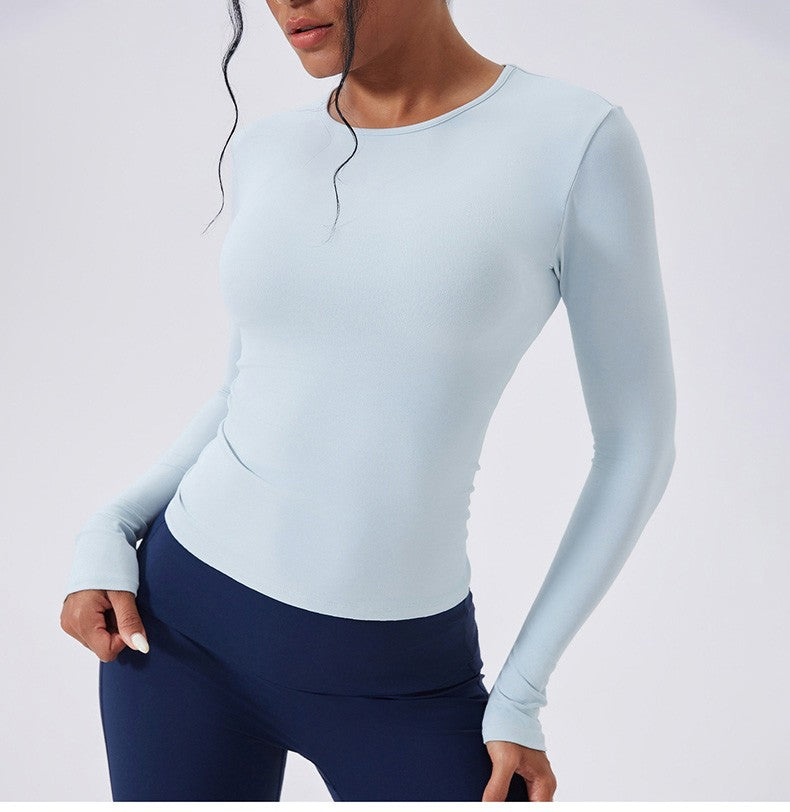 Women Long Sleeve Workout Top Gym Casual Outdoor Top Workout Dry Fit Breathable High Elastic Sports Top Sports Long Sleeved
