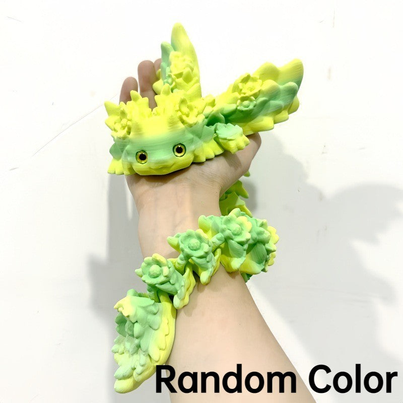 3D Print Toy Salamander Dragon Desktop Ornament 3D Print Animals Home Office Crafts Print Character Action Figure Christmas Gift