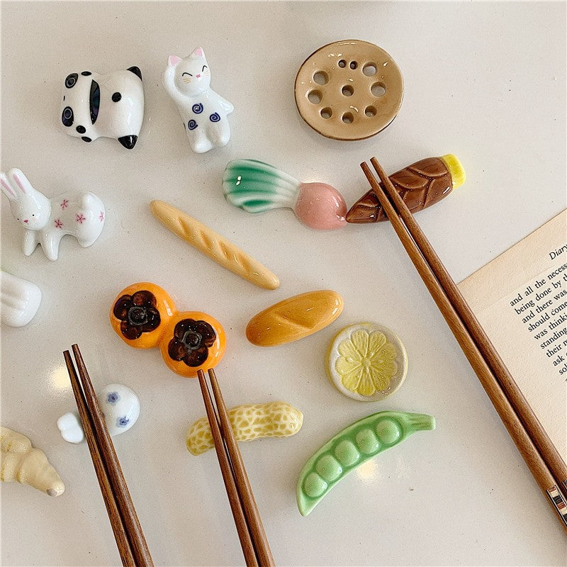 Suporte para Hashi Estilo Japonês Cerâmica Descanso de Hashi Formato de Frutas e Vegetais Garfo Prateleira Utensílios de Cozinha Decoração de Mesa de Jantar