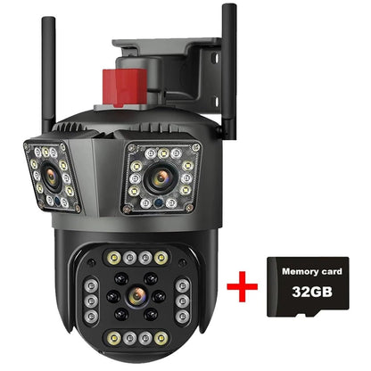 12MP Three Screen WIFI IP Camera Outdoor Three Lens PTZ Cam Ai Human Detection Waterproof Wireless CCTV Video Security Cameras
