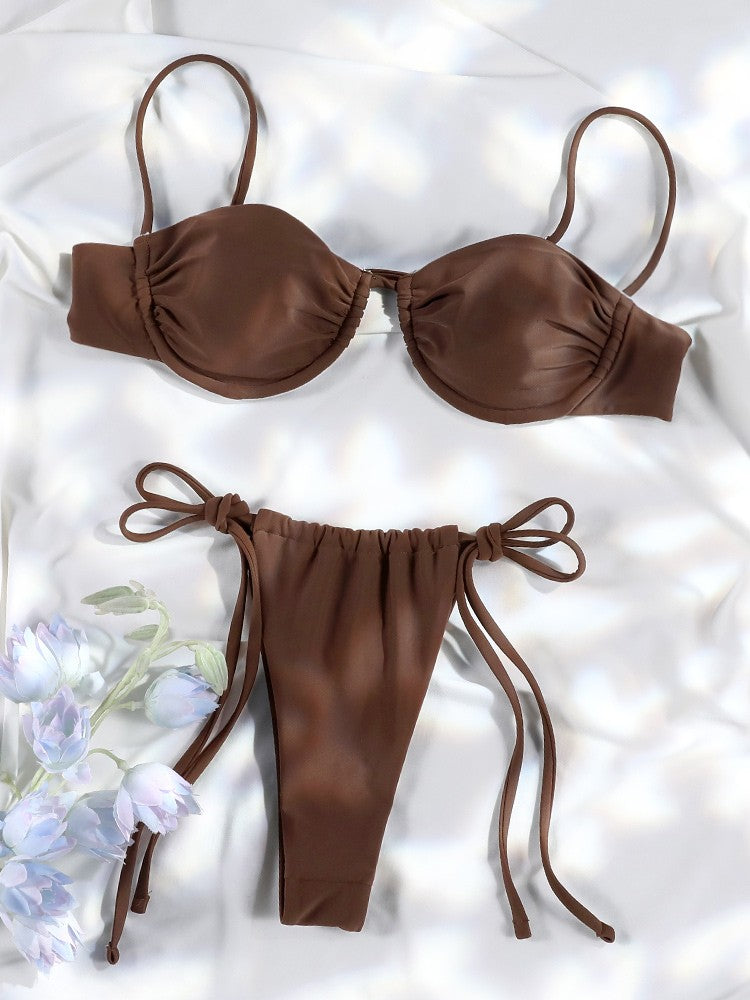 3 Pieces Bikini Set Sexy Push Up Bathing Suit Bandage Bikinis Low Waist Swimwear 2025 String Bikini Sets Women Summer swimsuit