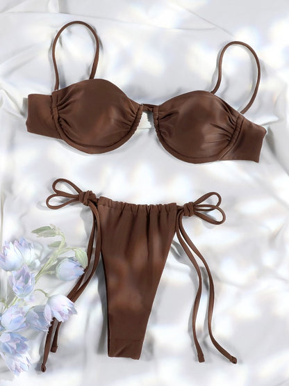 3 Pieces Bikini Set Sexy Push Up Bathing Suit Bandage Bikinis Low Waist Swimwear 2025 String Bikini Sets Women Summer swimsuit