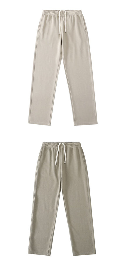 Calça de moletom reta 340G de terry, confortável, versátil, macia e suave para a pele, resistente a rugas e durável