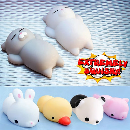 4/5/6PCS Kawaii Squishies Mochi Animal Antistress Toys Stress Relief Ball Relaxing Mood Squeeze Gifts Party Favors for Birthday