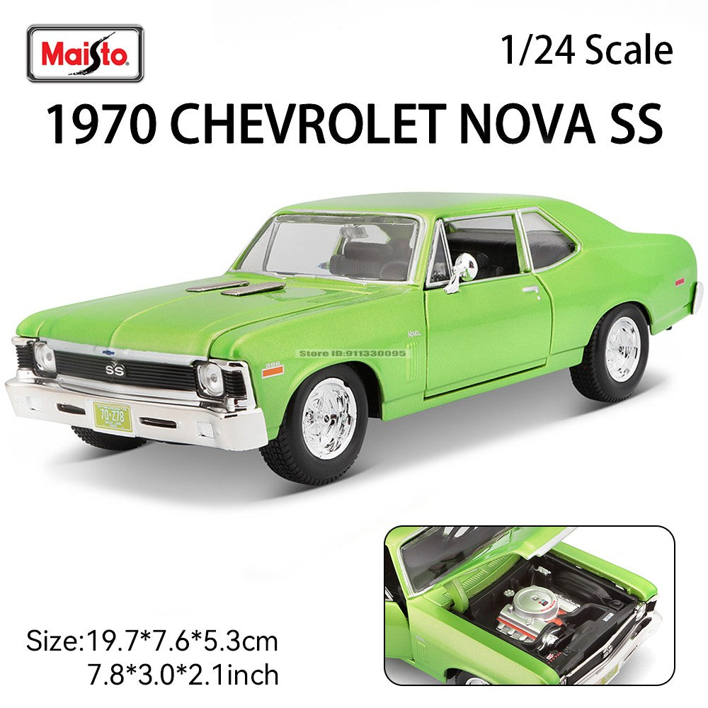 Maisto 1:24 1970 Chevrolet NOVA SS modelo de carro de liga fundido estático de precisão para coleção, presente, brinquedo, maré de jogo