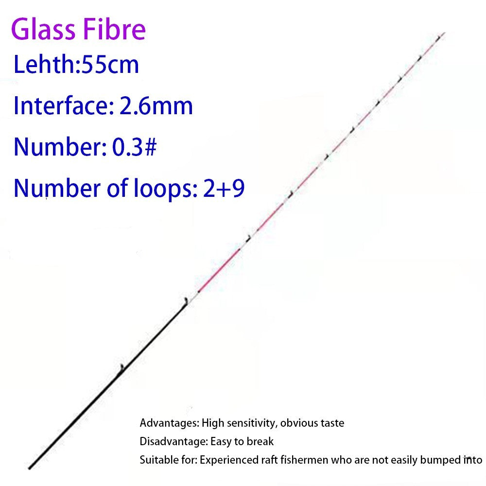 Fiberglass/Carbon Half-titanium Fishing Rod Tip Retractable Half/All Titanium Alloy Carbon Fiber 45/55/60cm Winter