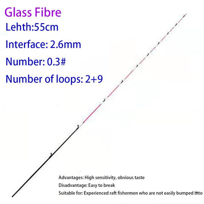 Fiberglass/Carbon Half-titanium Fishing Rod Tip Retractable Half/All Titanium Alloy Carbon Fiber 45/55/60cm Winter