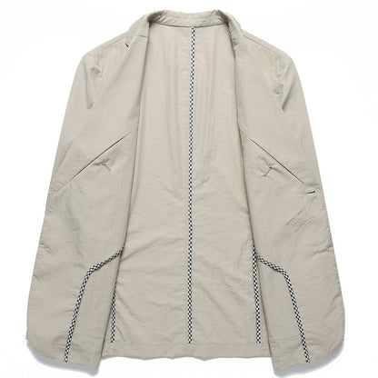 Summer thin suit men's jacket fashion handsome casual high-grade sense of light luxury suit jacket single west sun-protective cl