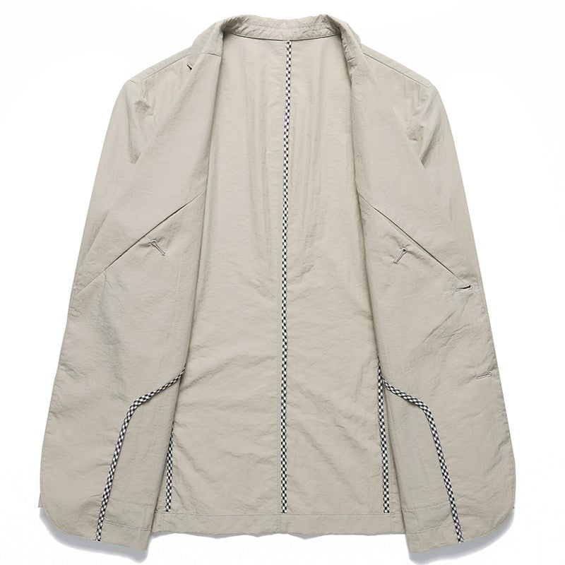 Summer thin suit men's jacket fashion handsome casual high-grade sense of light luxury suit jacket single west sun-protective cl
