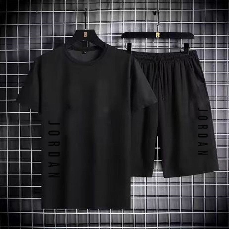 2025 summer fashion men's casual sports suit T-shirt shorts suit casual short sleeves suit jogging fitness clothing brand clothi