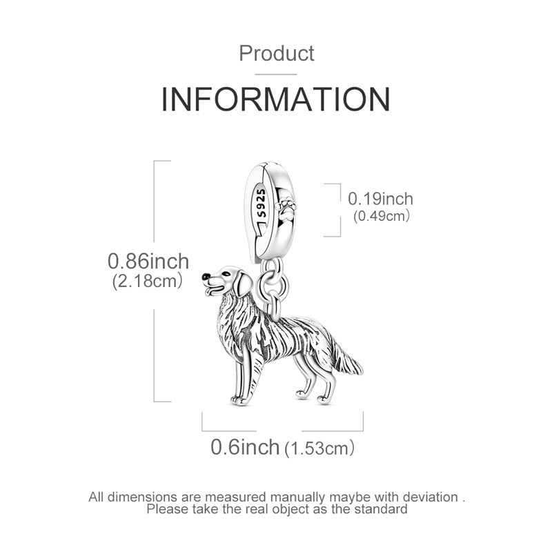 925 Sterling Silver Dog Charms French Bulldog Poodle German Shepherd Beagle Dachshund Pendants Fit Bracelets DIYJewelry Gift