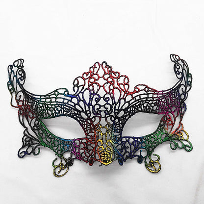 Women Sexy Hollow Lace Masquerade Gold Black Face Mask Princess Party Cosplay Prom Props Costume Nightclub Queen Eye Mask Exotic