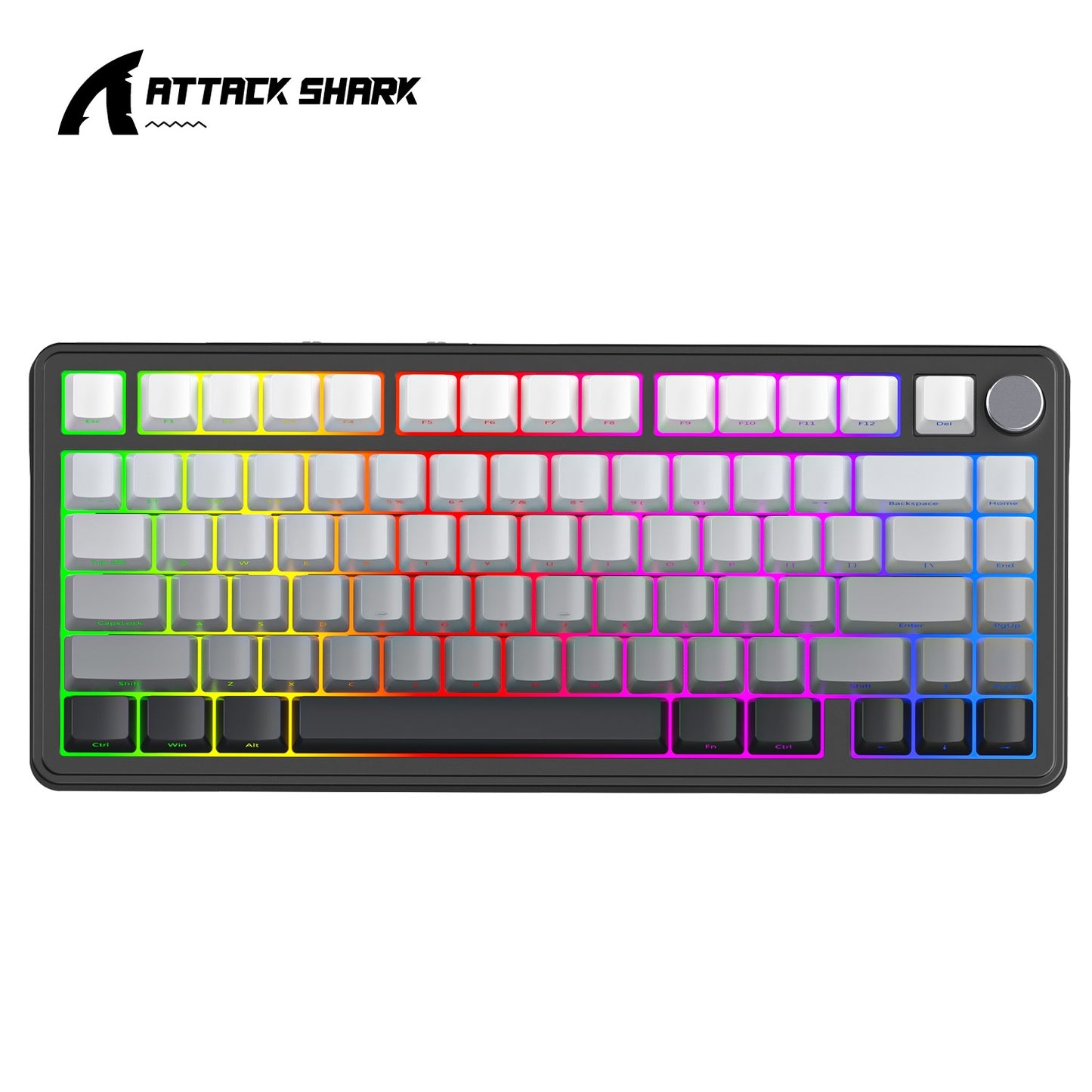 Teclado Mecânico Attack Shark X85 Bluetooth, RGB, Tri-modo 2.4G, Botões de metal, Hot-swap de todas as teclas, compatível com Win&Mac