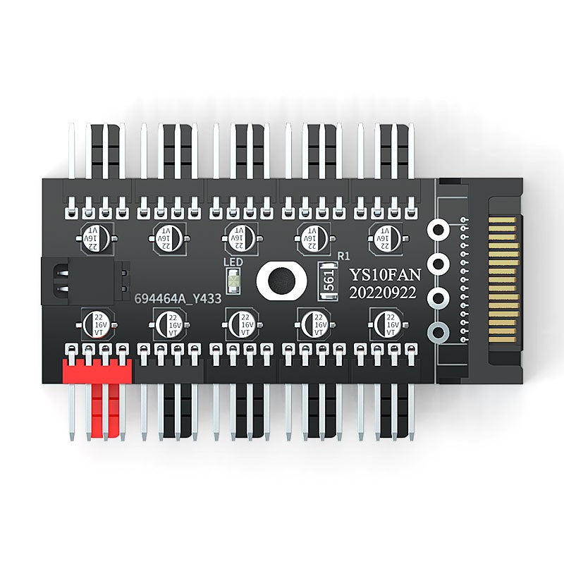 TEUCER 1 to 10 PWM Fan HUB 4PIN 3PIN 12V Splitter Cable Splitter Desktop Computer Cooling Fan Extension Adapter