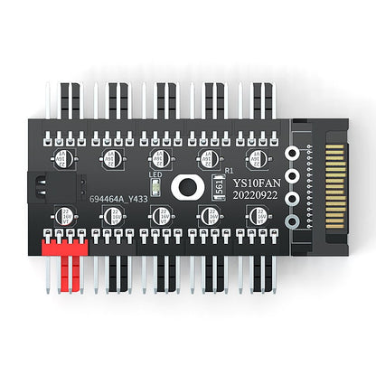 TEUCER 1 to 10 PWM Fan HUB 4PIN 3PIN 12V Splitter Cable Splitter Desktop Computer Cooling Fan Extension Adapter