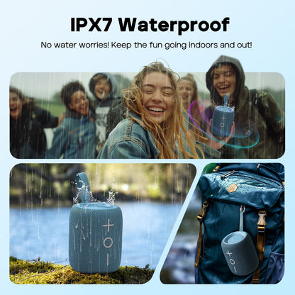 Alto-falante Bluetooth TRIBIT StormBox Mini, 12W Som 360° com XBass, LEDs, 12 Horas de reprodução, IPX7 à prova d'água, Para Caminhada/Ar Livre