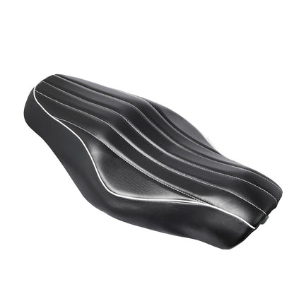 Assento Duplo de Couro PU Preto para Piloto e Passageiro Traseiro de Motocicleta para Harley Sportster XL 883 1200 48 2010-2016