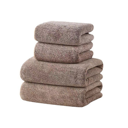 4pcs Basics Towel Set - Soft, Absorbent & Lightweight, Includes 2 Bath Towels & 2 Hand Towels, Ideal for Bathroom Use