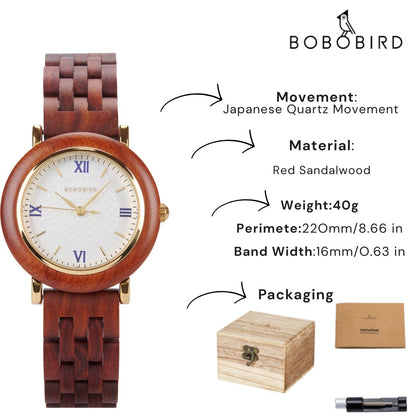 BOBO BIRD Women’s Custom Wooden Watch – Eco-Friendly Personalized Gift Quartz Wristwatch with Engraving Option Dropshipping