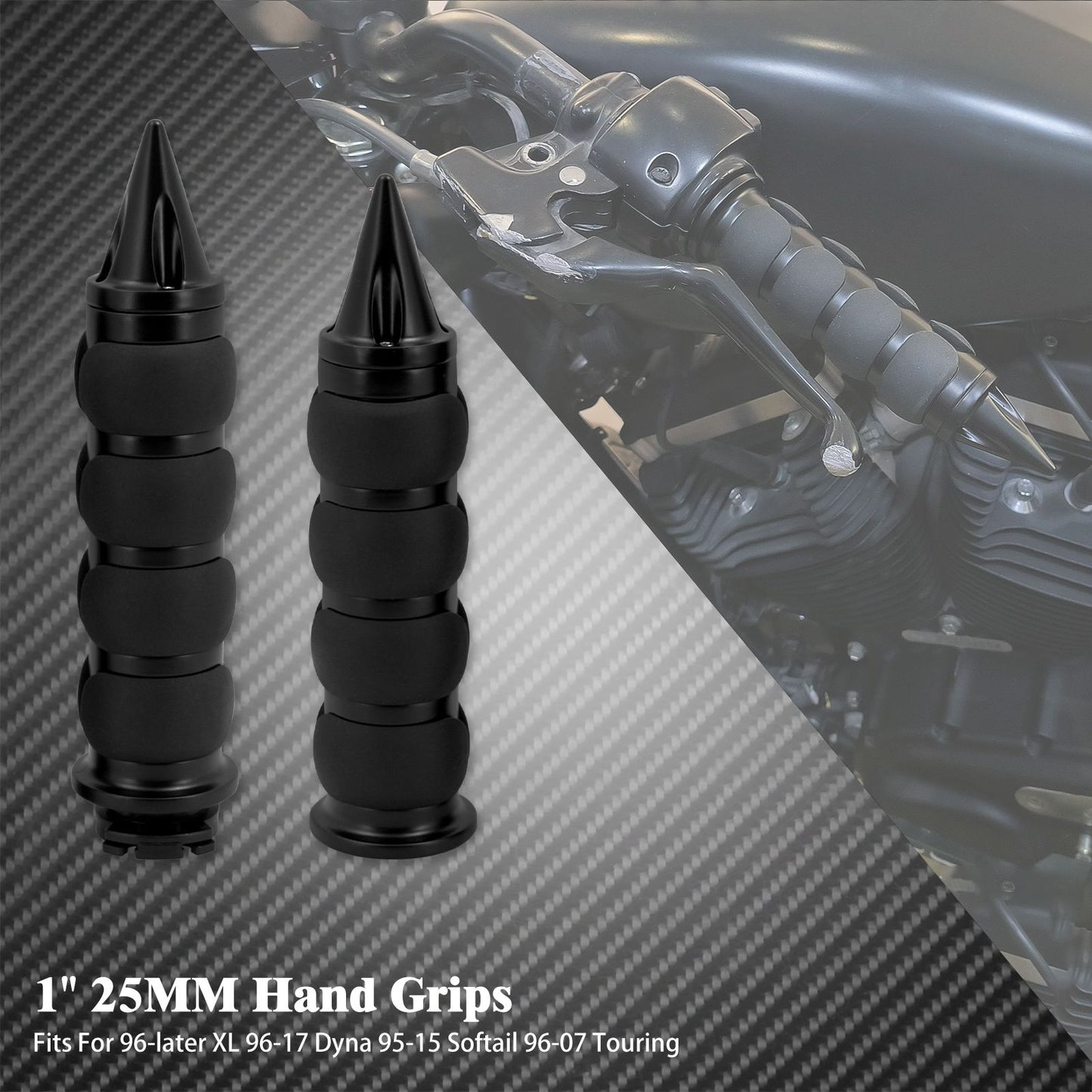 Manoplas de Guidão de Moto 1" 25mm Universal Para Harley Sportster XL1200 Touring Street Glide FLHR Dyna FXDL FLS