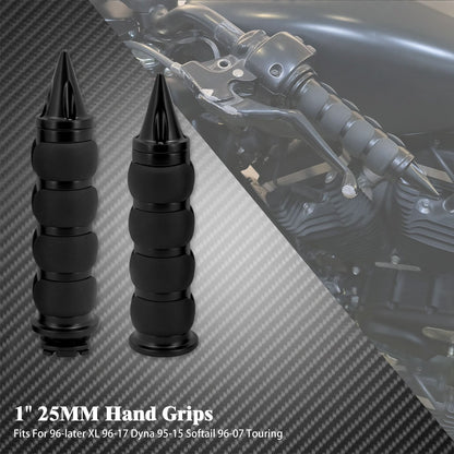 Manoplas de Guidão de Moto 1" 25mm Universal Para Harley Sportster XL1200 Touring Street Glide FLHR Dyna FXDL FLS