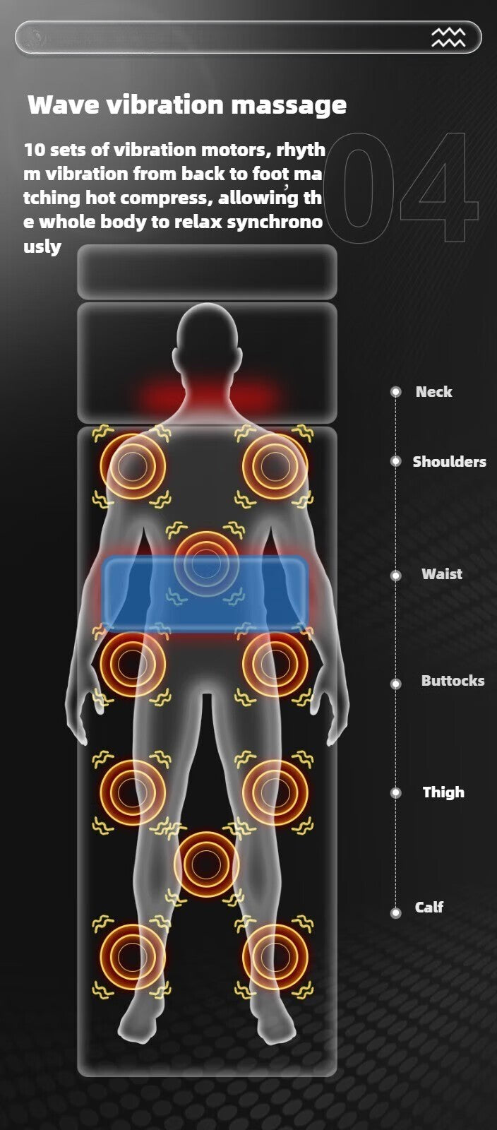 Electric Full Body Massage Mattress With Heating Hand Control Shoulder Neck Waist Airbag Back Kneading vibration Massage Cushion