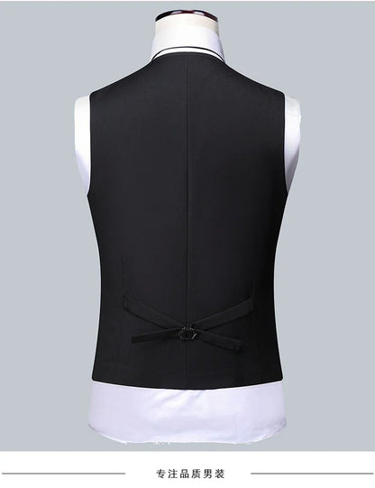 Suit Boutique Men's Fashion Business (Blazer+ Vest + Trousers) Gentleman's Wedding Casual Professional Formal Suit 3 Piece M-6XL