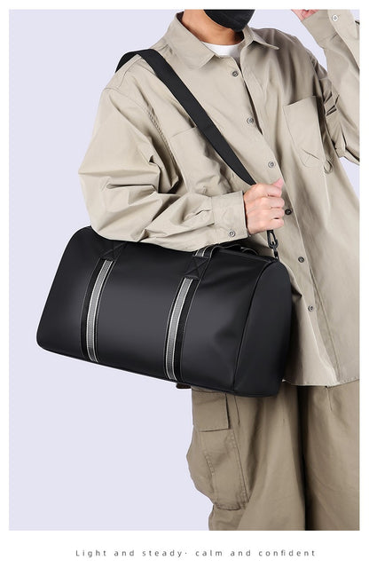 Men's Travel Bag with Wet Dry Separation Pocket Independent Shoe Case Large Capacity Gym Bag for Exercise Trip Motorbike Travel