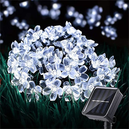 Solar Cherry Garden Blossom Flower Lights Garlands String Lights Solar Outdoor Waterproof Christmas Decoration Lamp