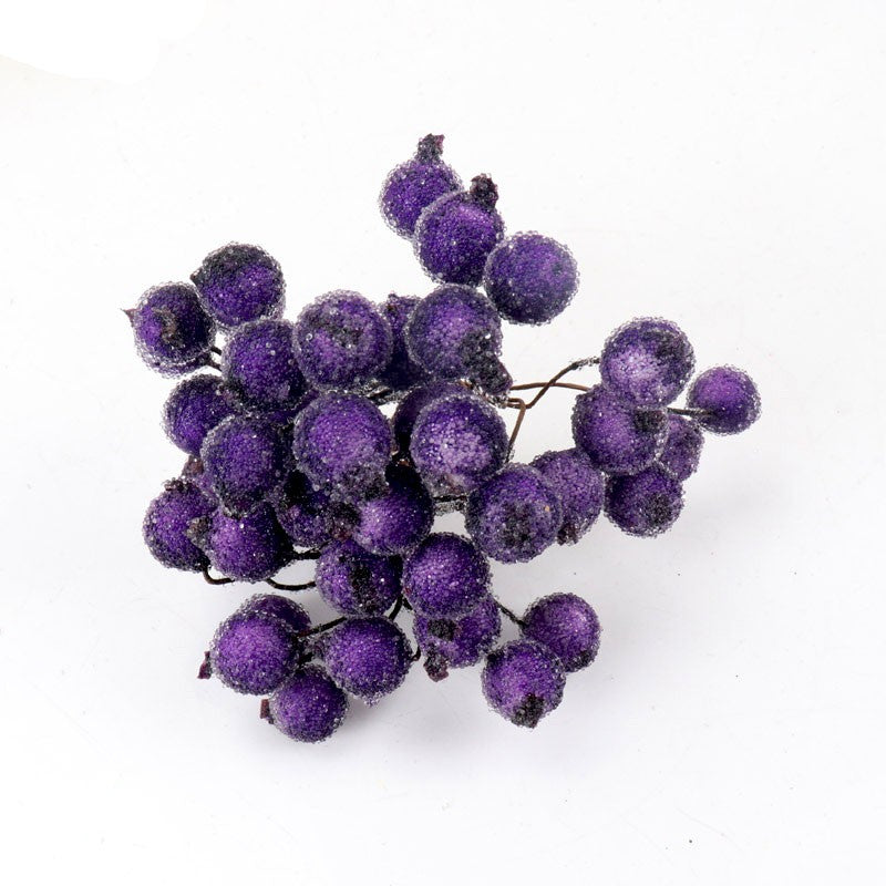 40pcs Mini Christmas Frosted Artificial Berry Vivid Red Holly Berries Wedding Party Decoration Artificial Flowers Home Decor
