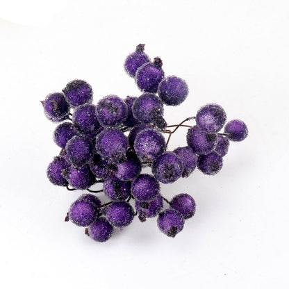 40pcs Mini Christmas Frosted Artificial Berry Vivid Red Holly Berries Wedding Party Decoration Artificial Flowers Home Decor