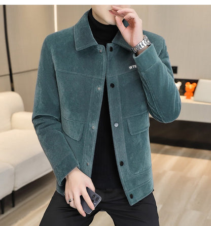 2022 Winter Wool Blends Jacket Plush Velvet and Short Thicken Trench Coat Casual Business Woolen Overcoat Social Men Clothing