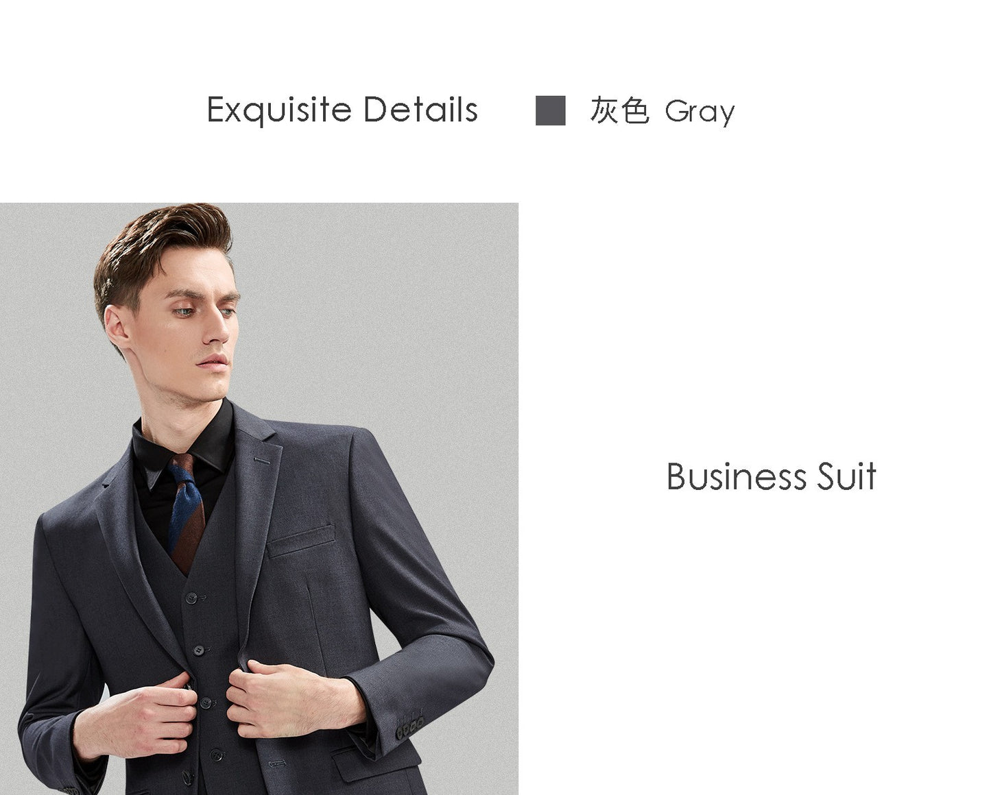 Suit Men (Blazer+Pants) Fashion Business Casual Slim-fit Formal Dress Banquet Work English Style Evening Dress Solid Color Suit
