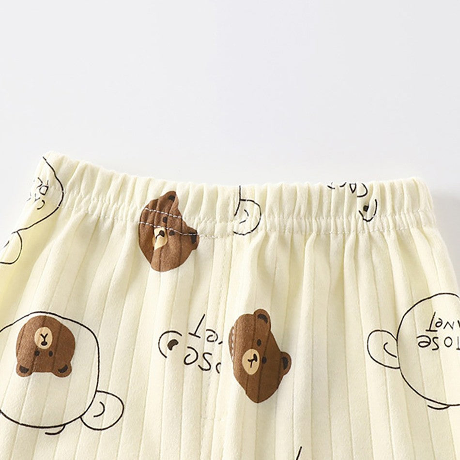 Kids Casual Autumn Long Sleeve Pajamas Set Boys and Girls Cartoon Print Home Wear Comfortable Soft Fabric Sleepwear