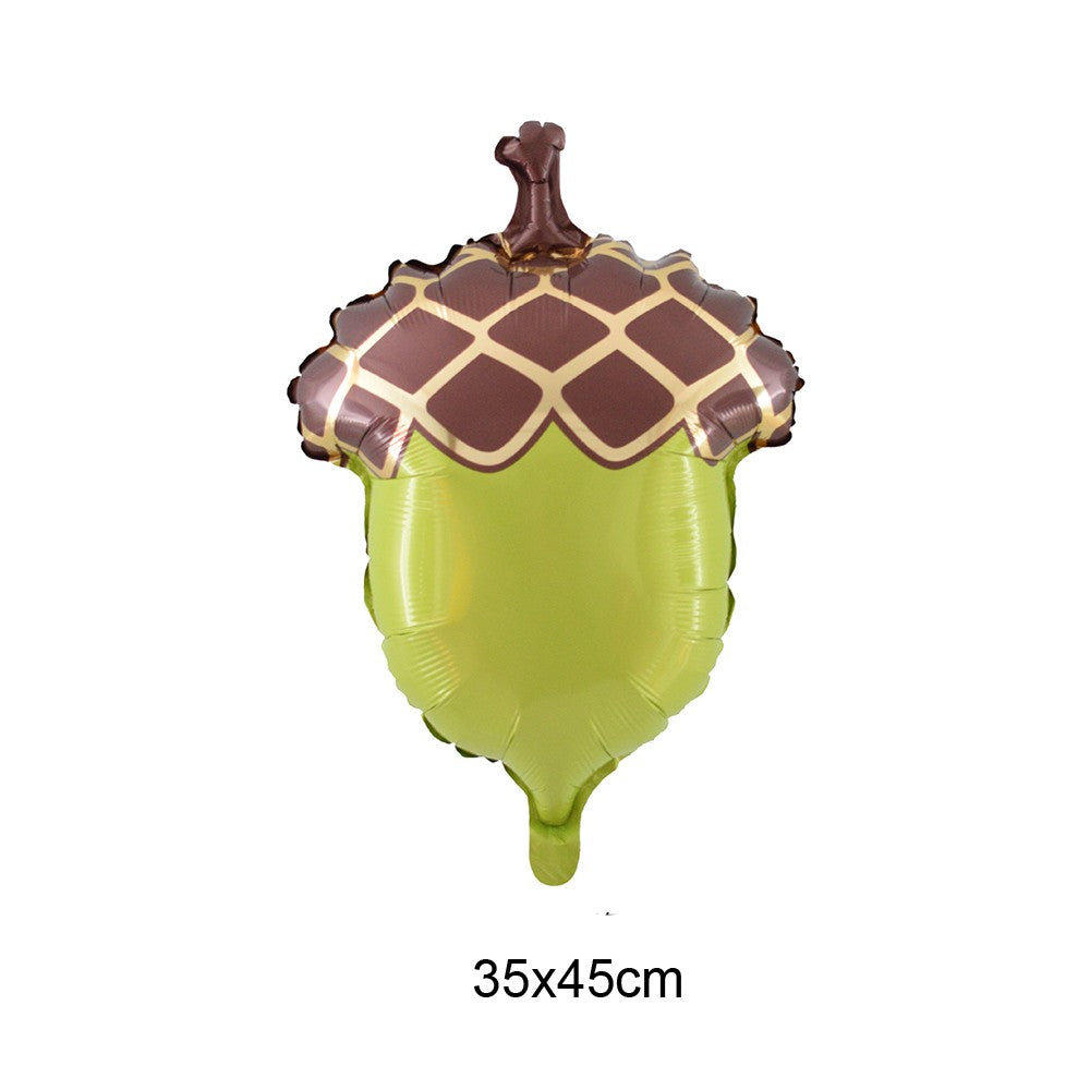 Cartoon Animal Standing Squirrel Balloon Pinecone Shaped Aluminum Film Balloon Forest Theme Baby Shower Birthday Party Decor