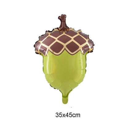 Cartoon Animal Standing Squirrel Balloon Pinecone Shaped Aluminum Film Balloon Forest Theme Baby Shower Birthday Party Decor