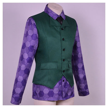 Men Clown Cosplay Costume Clown full set Coat Shirt Vest wig Tie Suit Outfits for Male Halloween Costumes