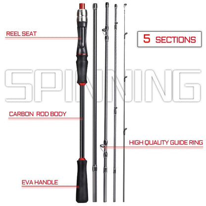 Sougayilang Lure Fishing Rod 1.8m 2.1m Carbon Fiber Spinning Casting Fishing Rod Bait Weight 10-30g for Carp Pike Bass Fishing