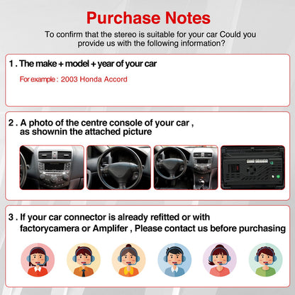 10.1 Inch Android13 Wireless Car Carplay Android Navigation Reversing Camera All-in-one 2+32G CarPlay GPS For Honda Accord 03-07
