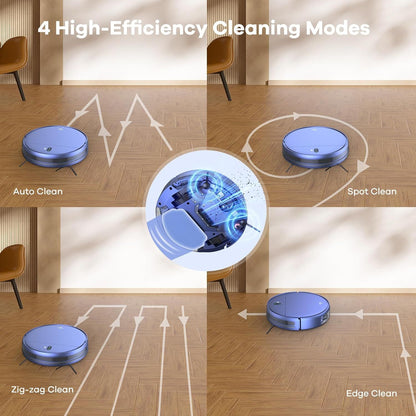 Robô Aspirador e Passador de Pano ZZH Combo, Aspirador Robô com Conexão WiFi 2.4GHz, Aspirador Robótico com 4 Modos de Limpeza, Aspirador via APP/Controle Remoto