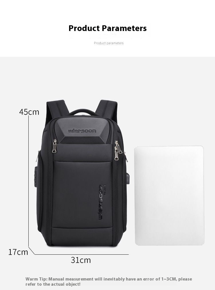 Mochila de negócios masculina 35 L Mochila à prova d'água Grande capacidade Viagem de negócios Multifuncional Senha Antirroubo Bolsa para laptop
