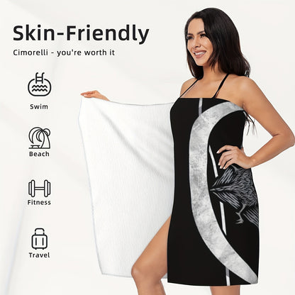 Extra Large Quick-Dry Bat Beach Towel - Sandproof & Stylish, Ideal for Travel, Yoga, Pool,