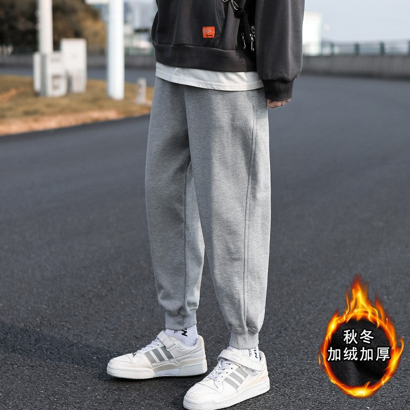 Winter Warm Lambswool Sweatpants Men's Plush Thicken Casual Joggers Trousers Male Fashion Loose Soft Waterproof Cargo Down Pants