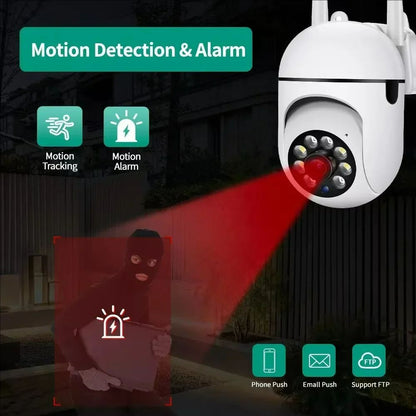 Câmera de Segurança Wifi IP Externa Sem Fio PTZ 3MP 4X Zoom Câmeras AI Rastreamento Humano Áudio Bidirecional HD Visão Noturna Colorida