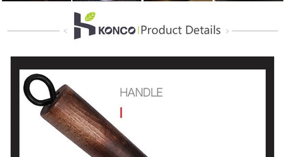 Panela Wok de Ferro Puro Konco, Panela de Ferro Fundido Antiaderente, Uso Geral para Fogão a Gás e Indução 32cm