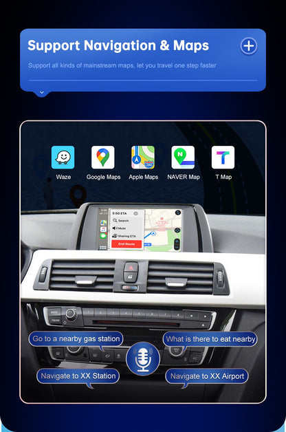 Wireless Android Auto For BMW 3 4 Series F30 F31 F32 F33 F34 F35 F36 CIC NBT EVO 2011-2020 Carplay Interface Mirror Link Airplay