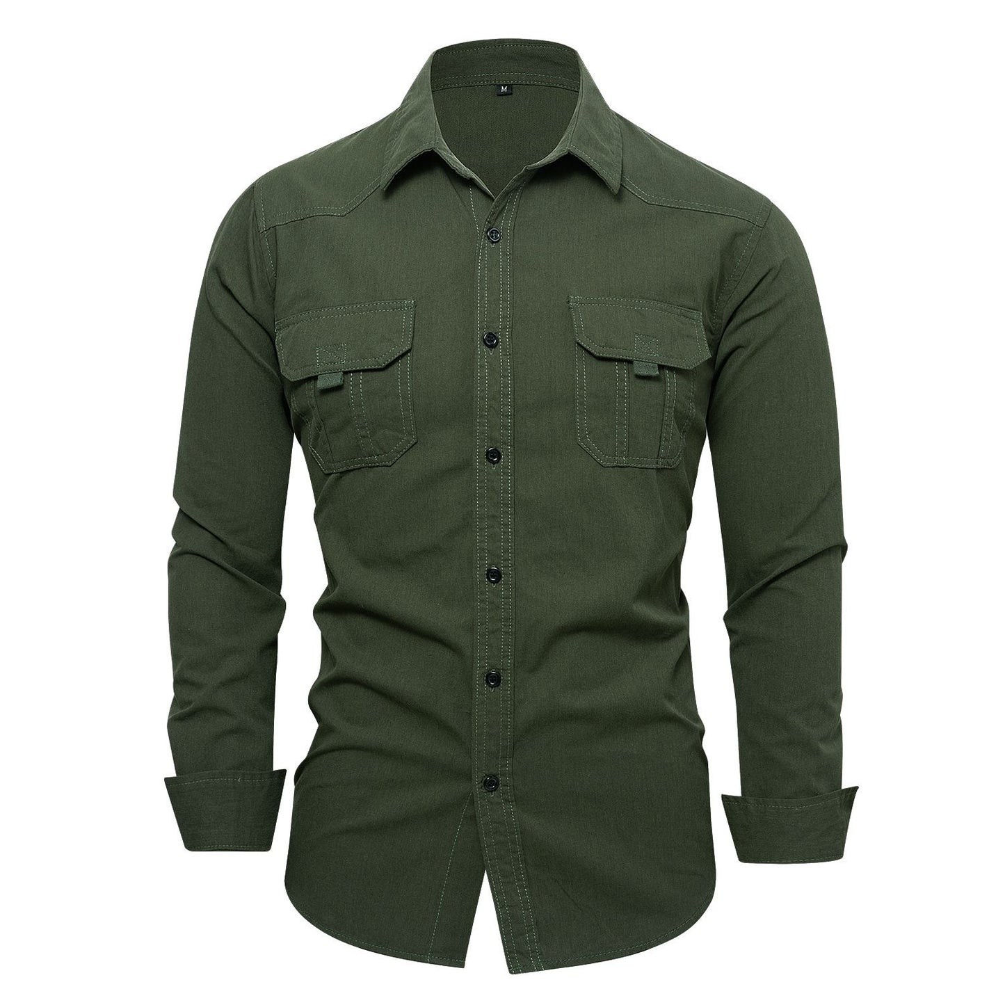 Cotton 100% Men Outdoor Multi Pockets Long Sleeved Cargo Shirts High Quality Man Loose Shirts New Male Solid Casual Shirts 3XL